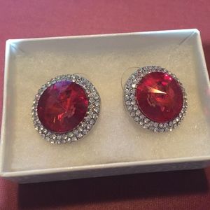 RED RHINESTONE EARRINGS